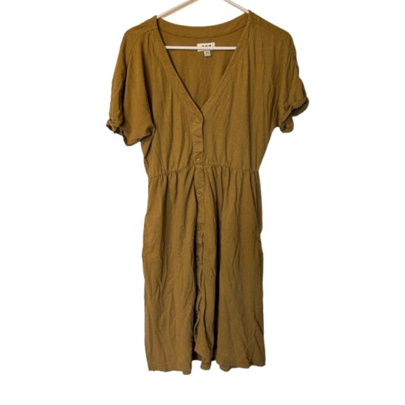Pact Fennel The Portside Organic Cotton Linen Dress Fennel XS - Picture 2 of 7